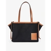 LOEWE CUSHION LEATHER AND CANVAS SMALL TOTE BAG,R03788988
