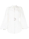 ACLER KLARA CUT-OUT BELTED BLOUSE