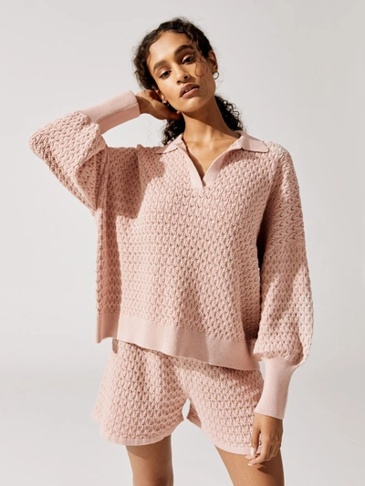 Mr Mittens Pointelle-knit Cotton Sweater In Cameo Pink
