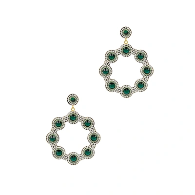Soru Jewellery Crystal-embellished 18kt Gold-plated Drop Earrings In Green