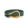 Bottega Veneta Leather Horsebit Double-strap Belt In Dark Green