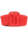 Msgm Knitted-style Belt In Red