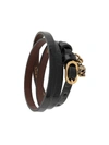 ALEXANDER MCQUEEN ALEXANDER MCQUEEN WOMEN'S BLACK LEATHER BRACELET,5511561JM111000 UNI