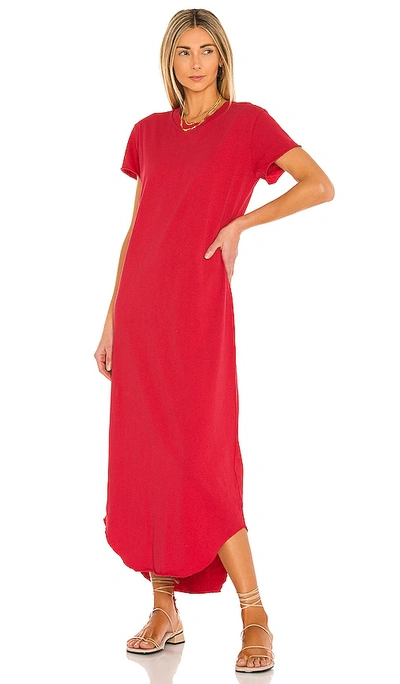 Frank & Eileen Perfect Tee Midi Dress In Red