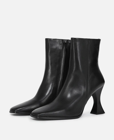 The Kooples Heeled Black Ankle Boots In Smooth Leather | ModeSens