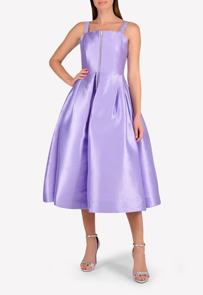 Alex Perry Alicia A-line Dress With Pockets In Purple