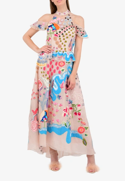 Temperley London Chimera Long Dress In Multicolor