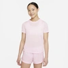 Nike Dri-fit One Big Kids' Short-sleeve Training Top In Pink Foam,light Smoke Grey