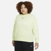 Nike Sportswear Collection Essentials Women's Oversized Fleece Crew In Lime Ice,black