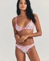 Inmocean Women's Lsf X Hurley - Hawaiian Hibiscus Terry Reversible French Cut Cheeky Bottom In Watermelon Sugar