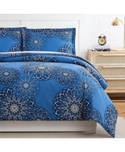 SOUTHSHORE FINE LINENS MIDNIGHT FLORAL 3 PC. DUVET COVER SET, FULL/QUEEN