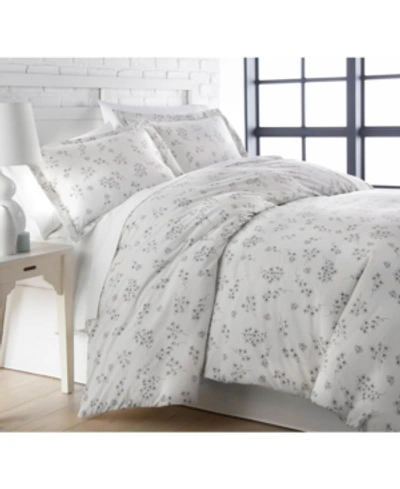 Southshore Fine Linens Sweet Florals Ultra Soft 3-pc. Duvet Cover Set, Twin/twin Xl In Lunar Gray