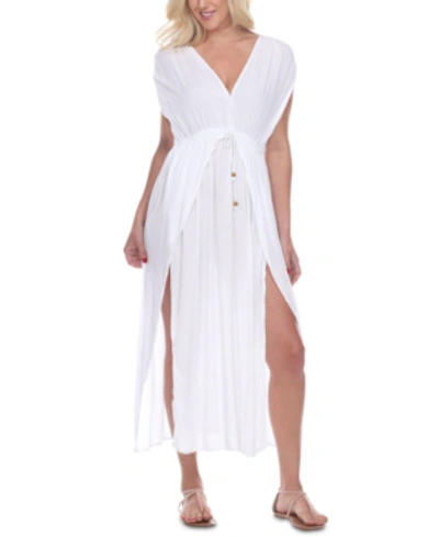Raviya Front Slit Cover-up Dress In White