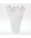 Vietri Onda Large Glass Vase In White