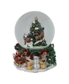 Northlight 6.5" Christmas Tree And Santa Claus Musical Blowing Snow Globe In Red
