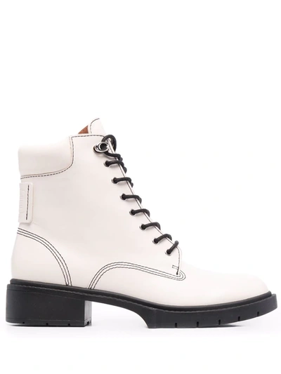 Coach Lace-up Ankle Boots In Neutrals