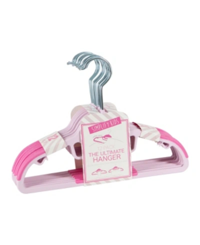 Simplify Kids 12 Pack Collar Saver Ultimate Hangers In Pink