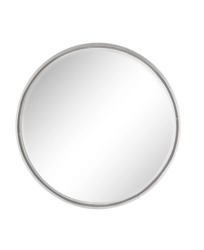 Cosmoliving Large Round Contemporary Wall Mirror In Metallic Frame In Gray