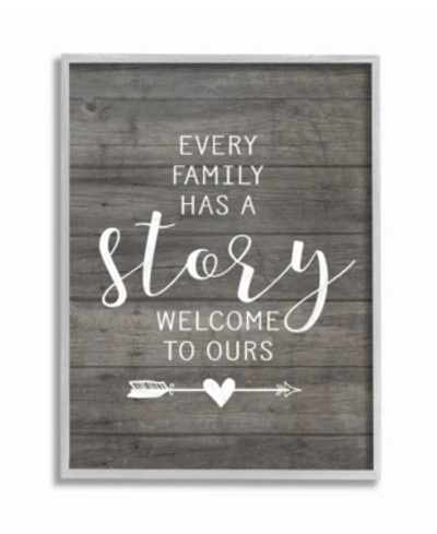 Stupell Industries Every Family Has A Story Gray Framed Texturized Art, 11" L X 14" H In Multi
