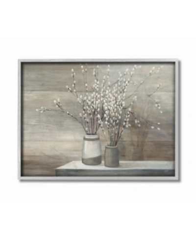 Stupell Industries Willow Still Life Gray Framed Texturized Art, 16" L X 20" H In Multi