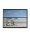 STUPELL INDUSTRIES TWO WHITE ADIRONDACK CHAIRS ON THE BEACH FRAMED TEXTURIZED ART, 16" L X 20" H