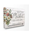 STUPELL INDUSTRIES FARMHOUSE PLANKED LOOK FRESH FLOWER MARKET OPEN DAILY CANVAS WALL ART, 16" L X 20" H