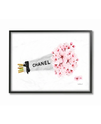 Stupell Industries Fashion Chanel Wrapped Cherry Blossoms Framed Texturized Art, 24" L X 30" H In Multi