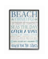 Stupell Industries Beach Knowledge Blue Aqua And White Planked Look Sign, 11" L X 14" H In Multi