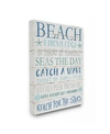 Stupell Industries Beach Knowledge Blue Aqua And White Planked Look Sign, 16" L X 20" H In Multi