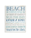 Stupell Industries Beach Knowledge Blue Aqua And White Planked Look Sign, 10" L X 15" H In Multi