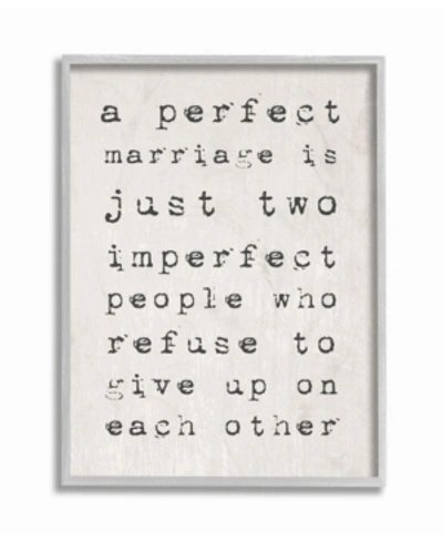 Stupell Industries A Perfect Marriage Gray Framed Texturized Art, 16" L X 20" H In Multi