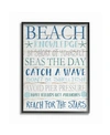 STUPELL INDUSTRIES BEACH KNOWLEDGE BLUE AQUA AND WHITE PLANKED LOOK SIGN, 24" L X 30" H