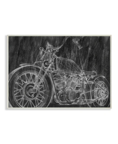 Stupell Industries Monotone Black And White Motorcycle Sketch Wall Plaque Art, 13" L X 19" H In Multi