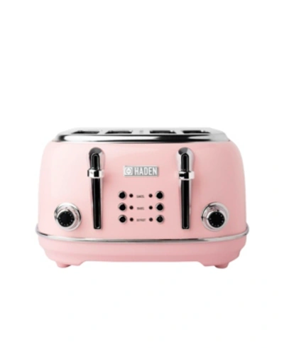 Haden Heritage 4-slice Toaster With Browning Control, Cancel, Bagel And Defrost Settings - 75044 In English Rose Pink