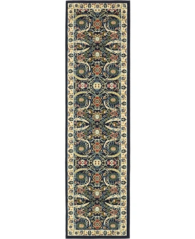 Bridgeport Home Aelmoor Ael1 2' 7" X 10' Runner Area Rug In Navy Blue