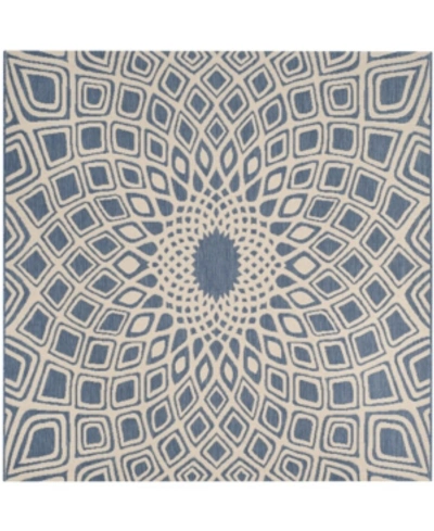 Safavieh Courtyard Cy6616 Blue And Beige 6'7" X 6'7" Sisal Weave Square Outdoor Area Rug