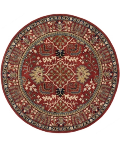 Safavieh Antiquity At64 Red And Multi 6' X 6' Round Area Rug