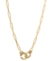 GIANI BERNINI HANDCUFF PAPERCLIP LINK PENDANT NECKLACE IN 18K GOLD-PLATED STERLING SILVER, 16" + 2" EXTENDER, CREA