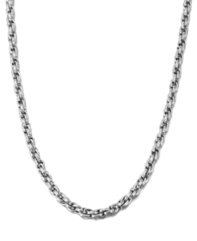 Esquire Men's Jewelry Triple Woven Link 22" Chain Necklace, Created For Macy's In Stainless Steel