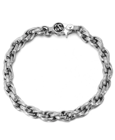 Esquire Men's Jewelry Woven Link Bracelet, Created For Macy's In Stainless Steel