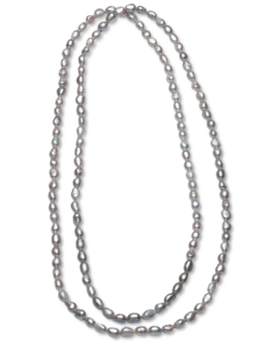 Macy's Cultured Freshwater Baroque Pearl (7-8mm) 54" Endless Necklace (also In Pink & White Cultured Freshw In Grey