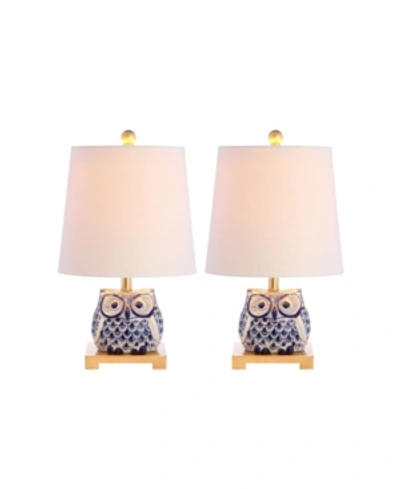 Jonathan Y Justina Ceramic Mini Table Lamp, Set Of 2 In Blue