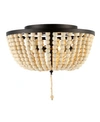 Jonathan Y Allison Wood Led Flush Mount In Black