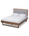 BAXTON STUDIO VIVIANA MODERN AND CONTEMPORARY FABRIC UPHOLSTERED FULL SIZE PLATFORM BED