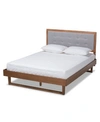 Baxton Studio Viviana Modern And Contemporary Fabric Upholstered Queen Size Platform Bed In Gray