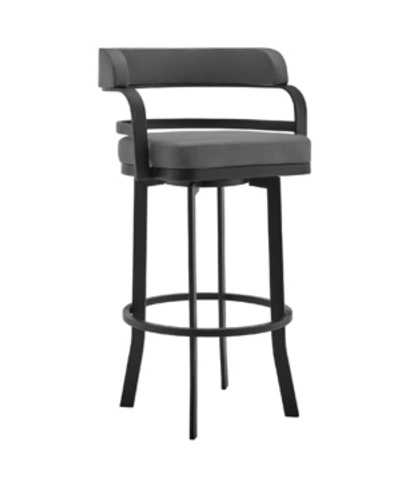 Armen Living Prinz Swivel Bar And Counter Stool In Gray