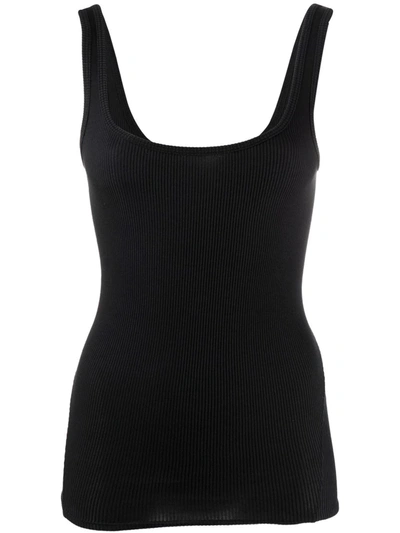 Rag & Bone Ribbed Scoop-neck Tank Top In Black