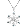 HETAL DIAMONDS 1/10CTTW BLUE AND WHITE DIAMOND SNOWFLAKE NECKLACE (H-I