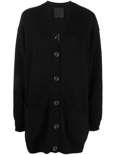 Givenchy Embellished Wool And Cashmere-blend Cardigan In Black