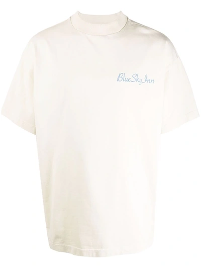 Blue Sky Inn Logo-print Short-sleeved T-shirt In Neutrals